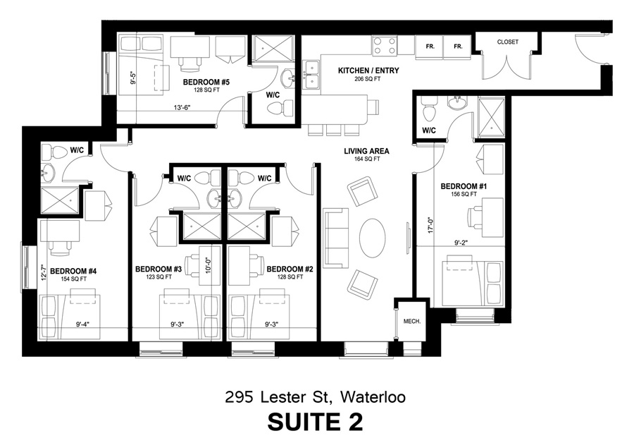 295 Lester Street - Suite #2 Layout